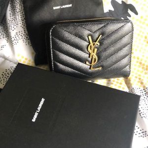 YSL compact  zip around wallet